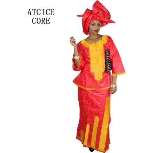 African dresses for women 100% COTTON NEW AFRICAN FASHION DEISGN BAIZN RICHE EMBROIDERY dress