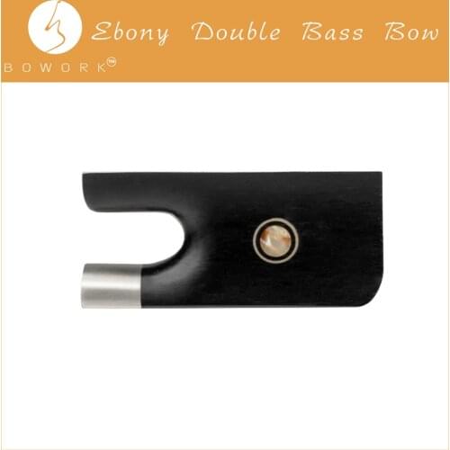 BOWORK Double Bass Bow Ebony Frog Parisian Eye Inlay Abalone Full Lined