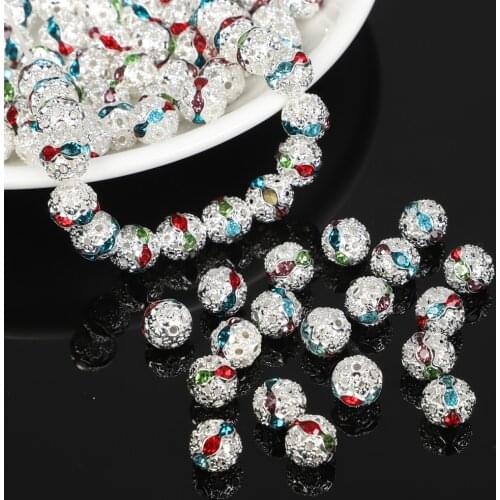 10Styles Glass Rhinestone Ball Bead imitate Crystal Round Spacer Loose Beads For Bracelet Jewelry Making DIY Supplies