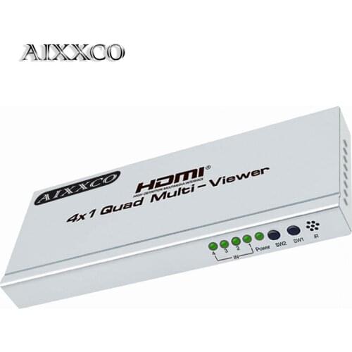 AIXXCO 4K HUB Switcher 4x1 Quad Multi-viewer High-Definition Screen Segmentation Seamless Switching Output Switch For HDTV DVD