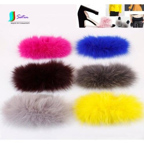 Colorful Fur Collar,Hat,sandals slippers Decorate Material Colorful Self-adhesive Fox Fur Patch Band S0247L
