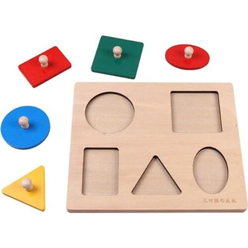 Kids Wooden Puzzles Toys Learning Geometric Shape Panels Hand Grasping Board Educational Preschool Training Montessori Toys