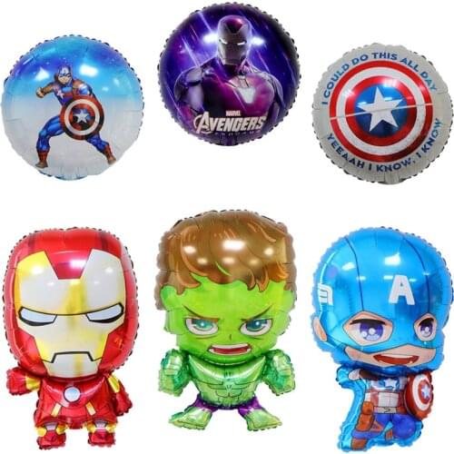 Disney Genuine Marve Ironman Hulk Captain American Foil Balloons Children Theme Brithday Party Decoration Cartoon Version Globos