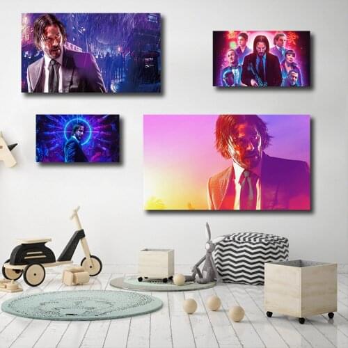 John Wick: Chapter Wallpaper Canvas Painting Print Bedroom Home Decor Modern Wall Art Oil Painting Poster Pictures Framework