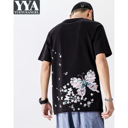 Vintage Embroidery Mens Classic Black White T Shirt Summer Short Sleeve Slim Fit Cotton Tees Tops Men Pullover Casual T Shirts