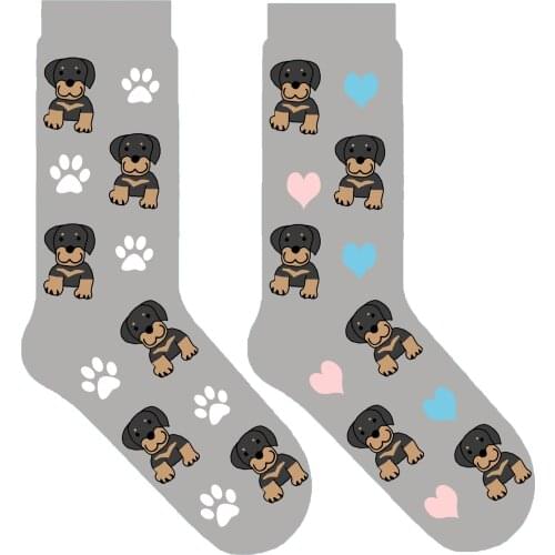 Cotton rottweiler crew socks women cute heart socks rottie dog rottweiler puppy gift creative pup themed sox 50pairs EU 38-44