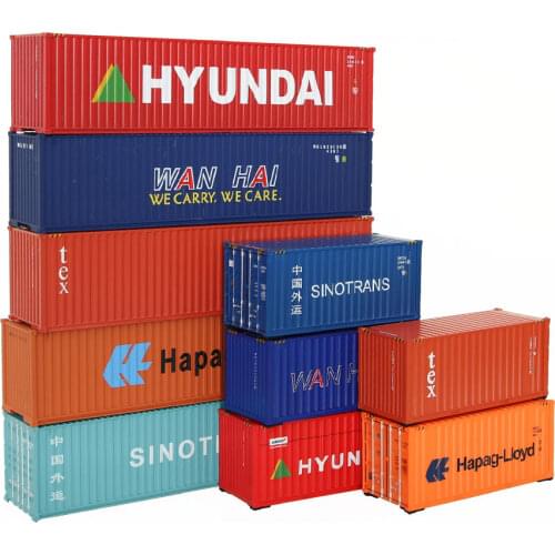 HO Scale Container Model 1:87 20ft and 40ft Shipping Containers Train Freight Car Railway Modeling Layout Railway Diorama