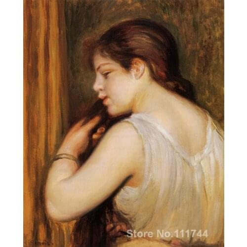 Modern art paintings The Coiffure (Young Girl Combing Her Hair) hand painted art by Pierre Auguste Renoir High quality