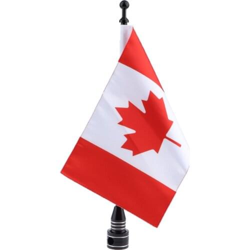 Motorcycle Flagpole Mount and Canada Flag - 6" x 10" Canadian National Flag for Harley