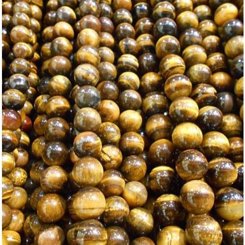 4mm/6mm/8mm/10mm/12mm Tiger Eye Round Natural Stone Loose Beads