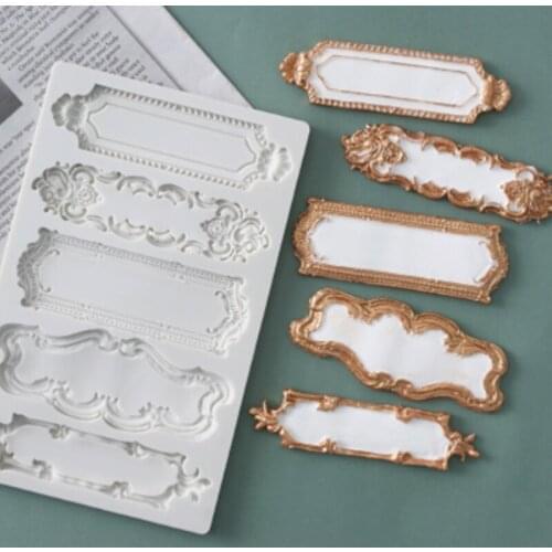 Lace Frame Silicone Mold Fondant Cakes Decorating Tools Silicone Molds Sugarcraft Chocolate Baking Tools For Cakes Gumpaste Form