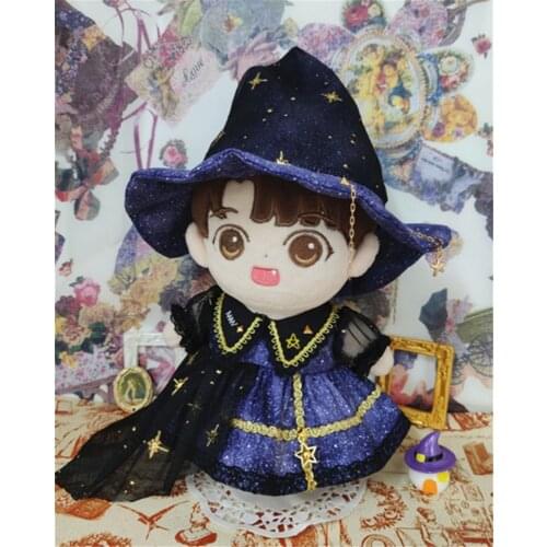 Cosmile Hand-made Kpop Star Halloween Magic pointed cap Sta Clothes Clothing Suit outfits For 20cm Doll Toy C