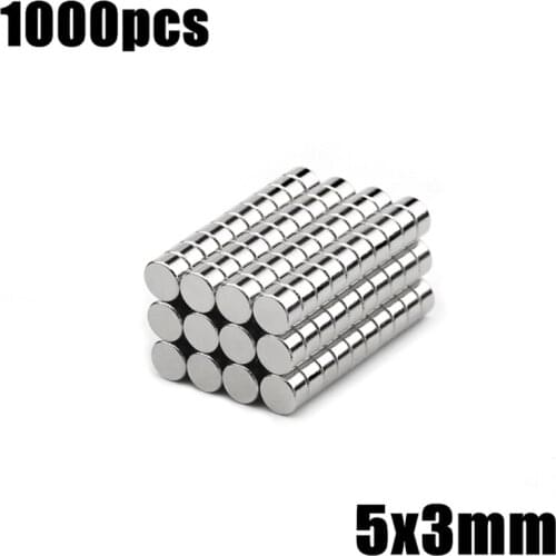 1000pcs Rare Earth Magnets Diameter (specificati number:5 3) Small Round Magnets Fridge Permanent Neodymium Magnets