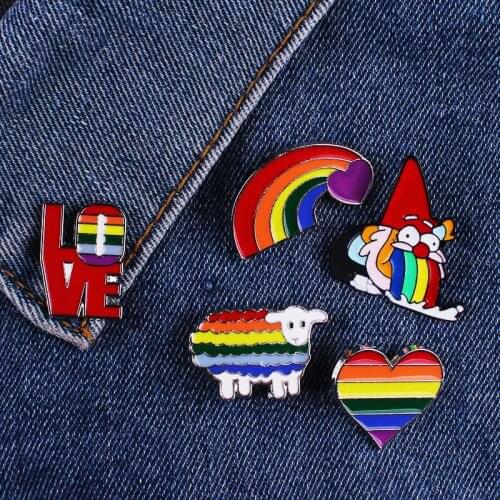 Metal Badges On Backpack Rainbow Brooch Anime Icons For Clothes Lapel Pin Bag Badge Gifts Pins Paired Jewelry Jeans Jacket Pride