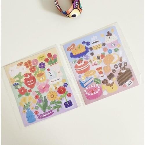 Cute Dessert Flower Decorative Stickers Scrapbooking DIY Journal Album Sticker Flakes Stationery Office Supplies