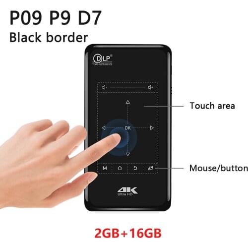 MINI Projector P09 P9 D7 2G+16G Built-in Android 9.0 WIFI2.4G/5G 4000mAH Battery Portable Projector support 4K 1080P