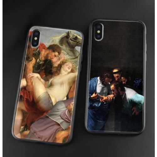 Fashion Trend vinatge funny art painting soft silicone Phone case For iPhone 6 6s 7 8 Plus X XR XS 11 Pro Max cover shell
