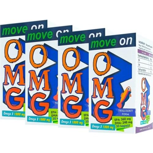 4 box Move On OMEGA 3 1000 mg EPA 360 /DHA 240. Fish Oil. SKT: 2023