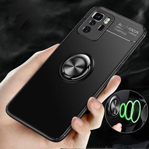 For Xiaomi POCO X3 GT Case Soft TPU Silicone Metal Finger Ring Matte Back Cover For Xiaomi POCO X3 GT Coques