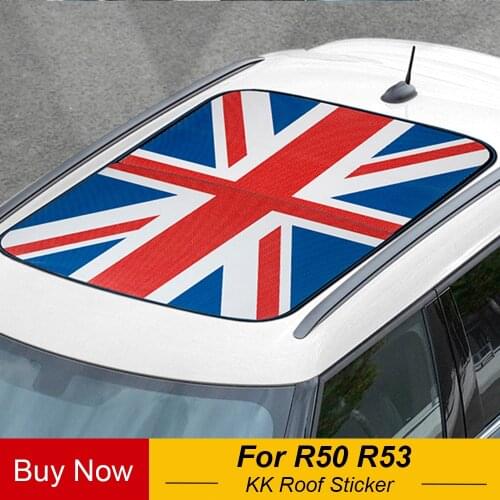 Car Roof Sticker Auto Union Jack Sunroof Decals Decoration For MINI Cooper One S R50 R53 Hatchback 3 Door Accessories