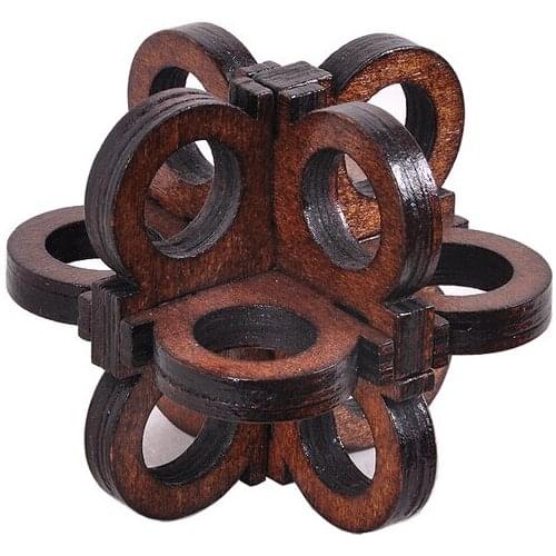 New Arrival Glasses Shaped IQ Wooden Puzzle Mind Brain Teaser Game for Adults Children