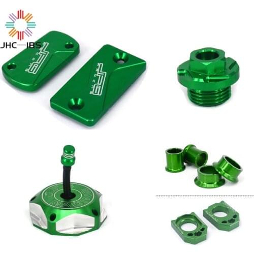 Motorcycle Front & Rear Brake Reservoir Gas Fuel Tank Cap Billet Filler Plug Fuel Tank Cover For Kawasaki KX250 KX250F KX450F