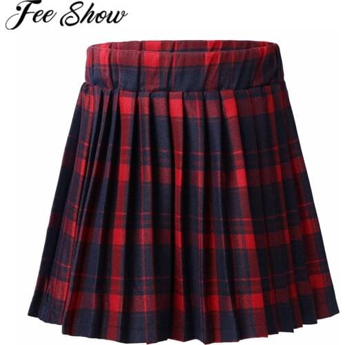 Teen Girls Pleated Skirt Japanese JK School Uniform Kids Mini A-line Plaid Skirt With Built-in Shorts Student Children Clothing