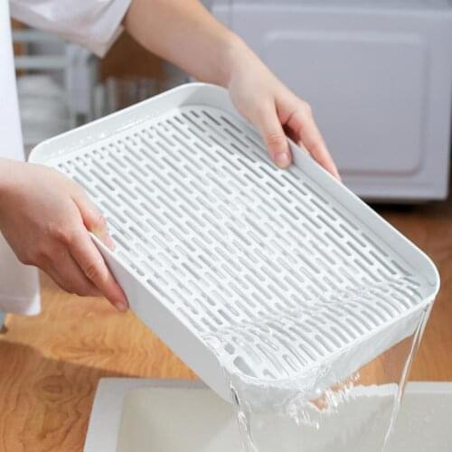 Tea Tray Water Cup Drain Tray Household Living Room Double-layer Rectangular Fruit Tray Plastic Simple Tea Table use for Drink
