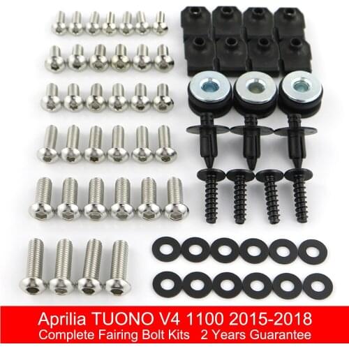 Complete Full Fairing Bolts Kits Fit For Aprilia Tuono V4 1100 2015 2016 2017 2018 Stainless Steel Bodywork Screws Clips Nuts