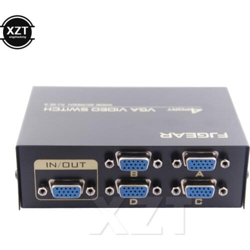 1pcs Professional KVM Switch 4 Port VGA SVGA Video HD Signal Amplifier Booster Splitter high quality for monitors projectors