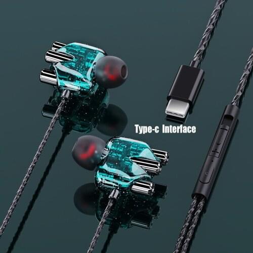 Wired Headphones Type-C interface Headset with microphone Sports waterproof Noise reduction Earphones Be applicable Huawei xiomi