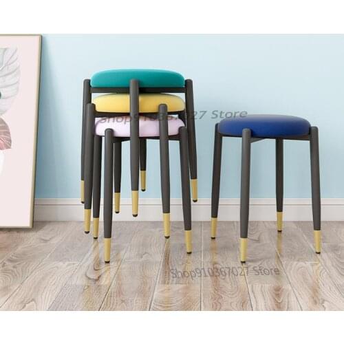 Light Luxury Nordic Dining Table Stool Round Stool Simple Living Room Small Bench Net Red Lazy Bedroom Dressing Stool