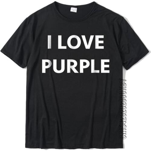 I Love Purple Shirt Casual Tops & Tees For Men Cotton Top T-Shirts Simple Style New Design