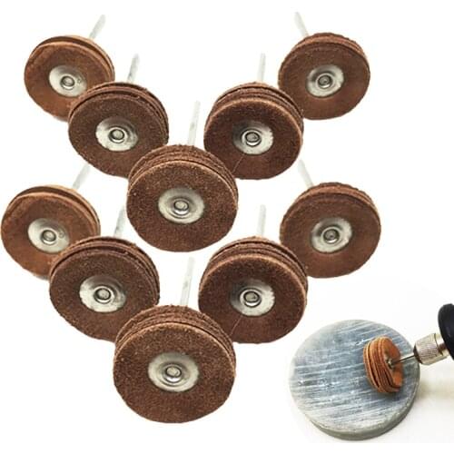 YEODA 10ps/Lot 2.35mm 5 Layers Cowhide Leather Grinding Heads Mill Tool Amber Bright Mirror Polish Pad Wheel Disk Jade Carving