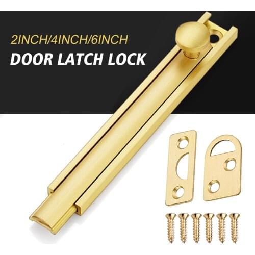 Barn Slide Bolt Home Anti Theft Windows Brass Door Latch Lock Bathroom Security Hardware Easy Install Concealed Gate With Screws