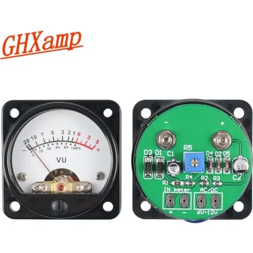 GHXAMP VU Meter Tube Amplifier 45mm Pointer LED Level Meter with Backlight for 3W-50W Audio Amplifier Radio Bile Machine DIY
