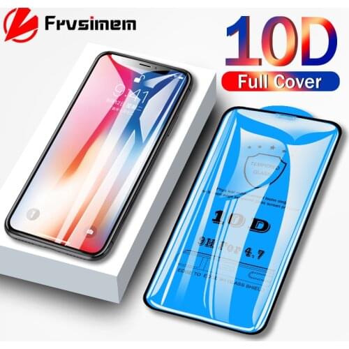 Real 10D Tempered Glass For iPhone 11 Pro Max XS XR X SE 2 2020 6 6s 7 8 Plus Screen Protector Full Cover Protective Glass film