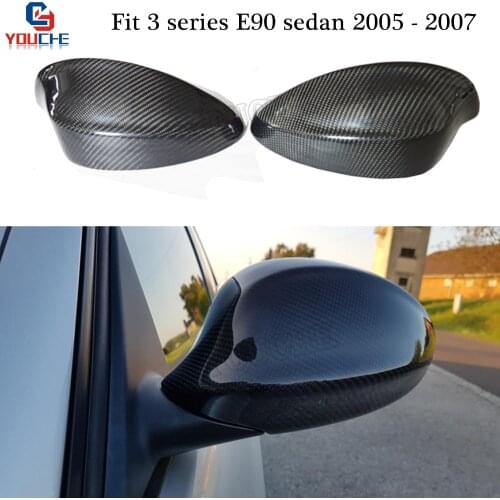 E90 Pre-LCI Replacement Mirror Cover Carbon Fiber Mirror Caps for BMW 3 Series E90 E91 2005 - 2007 316i 320i 325i 328i 335i