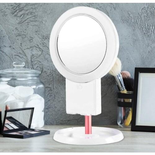 Makeup Mirror with Lights, Rechargeable Cordless Lighted Makeup Mirror LED Vanity Mirror Detachable Light Up Mirror Touc