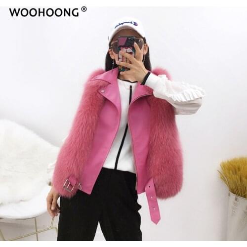 Winter New Natural Fox Fur Coat Short Section Real Fox Fur Vest Women Short Fashion Luxury Female Leather Jacket Locomotive