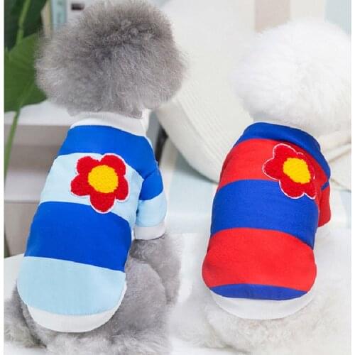 Small Dog Hoodies Autumn Winter Pet Coat Outfit Cute Flowers Dog Clothes Garment Poodle Bichon Schnauzer Pomeranian Costume