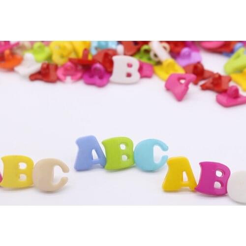 100PCS Multicolor Shape A B C Plastic Buttons For DIY Sewing Scrapbooking Home Accessories Tools