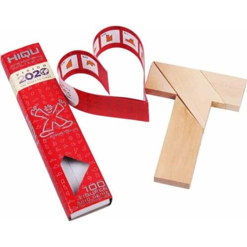 2PCS/LOT T Puzzle IQ Mind Brain Teaser Traditional Educational Wooden Puzzles Game for Children Adults 100 Challenges