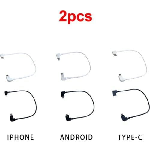 2pcs Remote Controller Adapter Cable Mobile Phone Tablet Extension Cord Connector Line for HUBSAN ZINO 2 H117 Pro RC Drone Parts