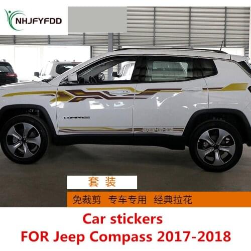 Car stickers FOR Jeep Compass 2017-2018 Car body decoration fashion decals Compass personalized custom stickers