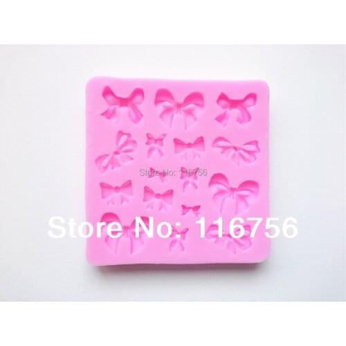 Free Shipping Bowknots Fondant Cake Silicone Mold Sugar Paste Sugar Art Tools Cake Decoration 3D Chocolate Mould