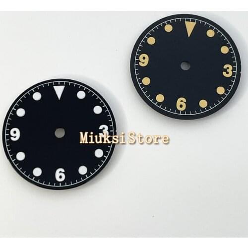28.5mm Black watch dial Green luminous dial fit Miyota 8205 8215 821A ETA 2836/2824 Mingzhu DG 2813/3804 movement