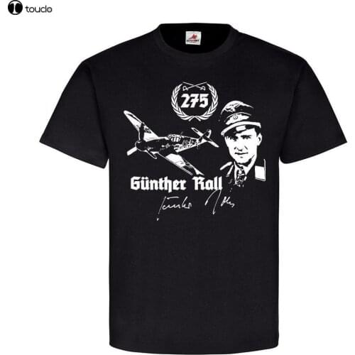 Short Sleeve For Men Clothing Summer Gunther Rall Jagdflieger Luftwaffe Me109 Pilot Ritterkreuz Trager T shirt Tee Shirt
