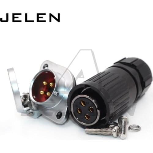 HE20 M20 4 Pin LED Connector Set Waterproof Connector Male Panel Female Socket IP67 Auto Car OBD Plug Outdoor Marine