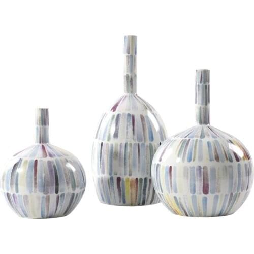 Art Ceramic Vase Model Room Sales Office Hand-Painted Decorations Simulation Flower Decoration Home Accessories Decoration